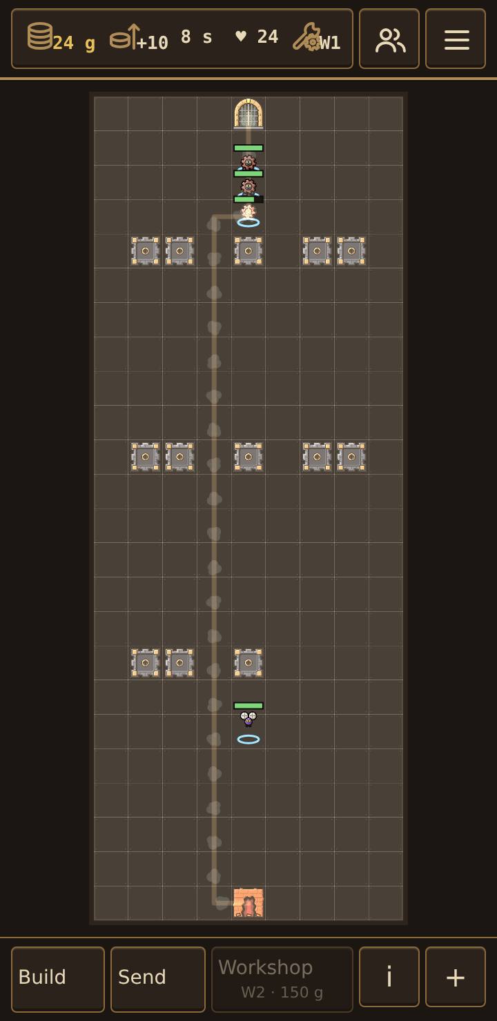 A lane with its maze of towers, on a phone